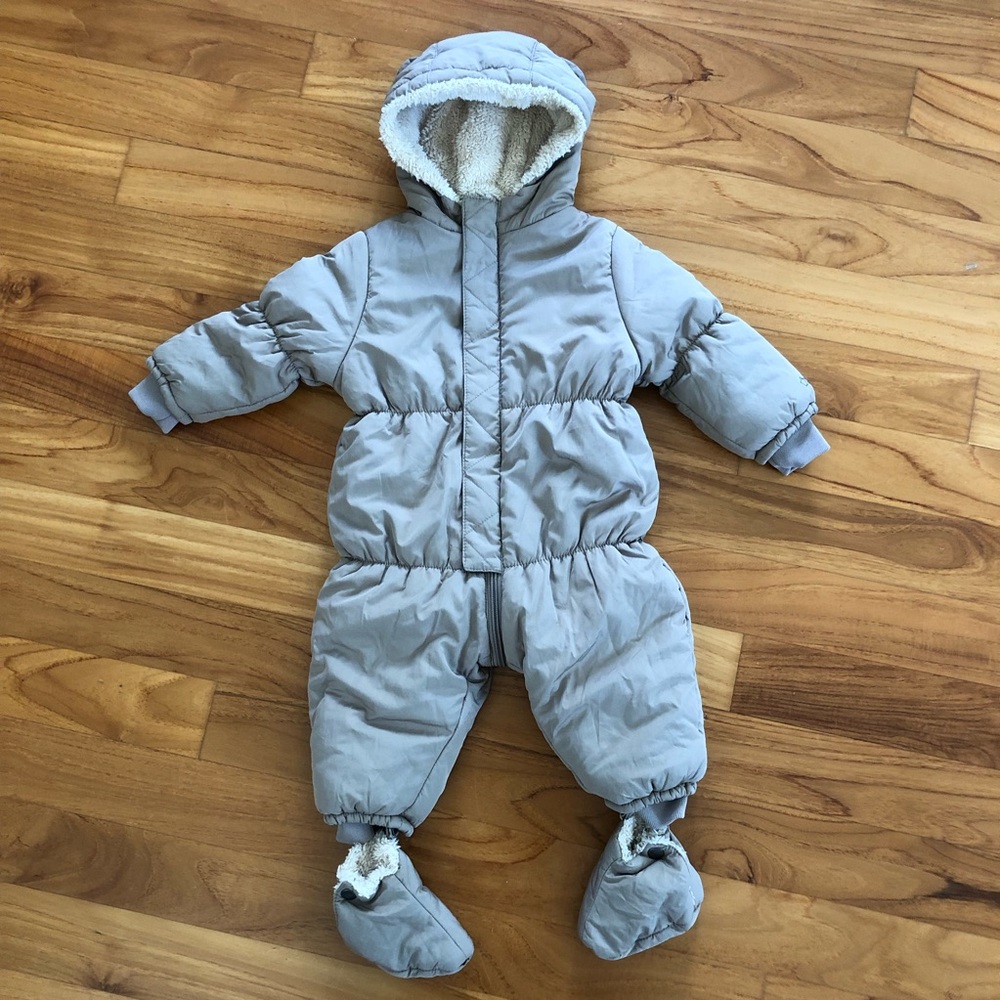 Zara baby faux fur lined snowsuit